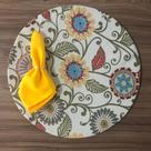 Jogo De Sousplat de tecido 4 Lugares Completos Amarelo
