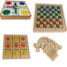 Jogo De Tabuleiro 4em1 Dama Ludo Dominó Jogo Da Velha Kit 4 Jogos