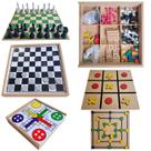 Jogo De Tabuleiro 5 Em 1 Brinquedo Educativo De Madeira