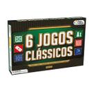 Jogo de Tabuleiro 6 Jogos Clássicos Dama Xadrez Ludo Trilha Dominó Ludo