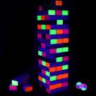 Jogo de Tabuleiro Ahuimeius Glow Tumble Tower 54 peças com luz negra
