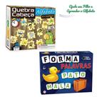 Jogo de Tabuleiro Aprender a Formar Palavras + Quebra Cabeça O Alfabeto em Madeira - Pais e Filhos