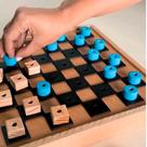 Jogo de Tabuleiro Braille Dama de Madeira Jogo de Tabuleiro Braille Dama de Madeira