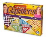 Jogo De Tabuleiro Clássicos Dama Ludo e Trilha - 12133