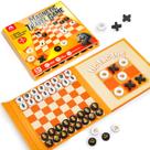 Jogo de tabuleiro Coogam Magnetic Travel Chess 3 em 1 com bolsa de transporte