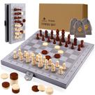Jogo de tabuleiro de couro magnético Chess Set Rinten 15 para crianças/adultos