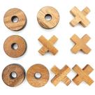 Jogo de tabuleiro de madeira Tic Tac Toe BSIRI Tic Tac Toe X-O Pieces