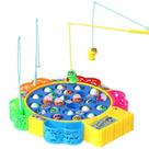Jogo de tabuleiro elétrico musical rotativo de pesca para crianças