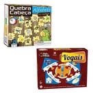 Jogo de Tabuleiro infantil Escolar Aprender Vogais + Quebra Cabeça O Alfabeto em Madeira