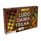 Jogo de Tabuleiro Ludo Dama e Trilha - 3 Jogos