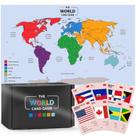 Jogo de Tabuleiro Mini Block Craft Cartas com Bandeiras do Mundo