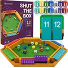Jogo de Tabuleiro Queensell Shut The Box Colorido de Madeira 16"