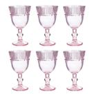 Jogo De Taça De Vidro Linx Rosa 270 ml 6 Peças