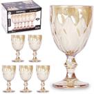 Jogo De Taca De Vidro Para Água / Vinho Ambar Diamante Com 6 Peças 260ml - ORIGINAL LINE