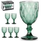 Jogo De Taca De Vidro Para Água / Vinho Diamante Verde Com 6 Peças 260ml - ORIGINAL LINE
