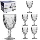 Jogo De Taça De Vidro Para Água / Vinho Diamond Flux Com 6 Peças 330ml