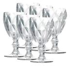 Jogo De Taca De Vidro Para Vinho Água Diamante Com 6 Peças 340ml - ORIGINAL LINE