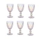 Jogo De Taça Diamante Rainbow 260ml De Vinho Água Vidro 6 Unidades - Class Home
