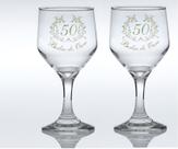 Jogo De Taça Vinho Bodas De Ouro 50 Anos 2 Peças