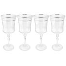 Jogo De Taças Água Suco 300ml Kit 4 Peças Grace Cristal Friso Platino Luxo Jogo De Taças Água Suco 300ml Kit 4 Peças Grace Cristal Friso Platino Luxo