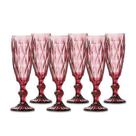 Jogo de Taças Champagne Diamante Lilás 140ML Class Home