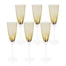 Jogo de tacas champagne flute em vidro bege 26x07cm