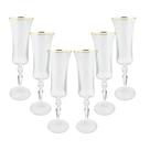 Jogo de taças champanhe cristal ecológico Bohemia Grace 190ml 6 peças gold rim
