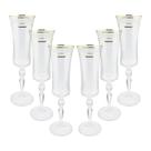 Jogo de taças champanhe cristal ecológico Bohemia Grace 190ml 6 peças ouro rim Jogo de taças champanhe cristal ecológico Bohemia Grace 190ml 6 peças ouro rim