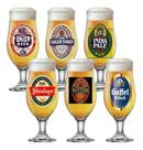 Jogo De Taças De Cerveja Chopp Copo Rótulos Países 300ml 6 Peças
