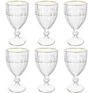 Jogo de Taças de Cristal Transparente Fio de Ouro Imperial 330mL 6 peças - Lyor