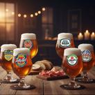 Jogo de Taças de Vidro Belgica Frases Rótulo para Cerveja 380ml, 6 pcs Ruvolo
