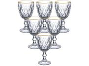 Jogo de Taças de Vidro para Água e vinho Transparente e Dourado 320ml 6 Peças Hauskraft TCVN015/GD