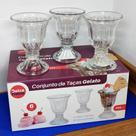 Jogo de Taças de Vidro para Sorvete 6 Peças 205ml - Dolce Home