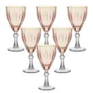 Jogo de Taças De Vidro Rosa Dominic 6 Peças Para Água e Vinho - Hauskraft Jogo de Taças De Vidro Rosa Dominic 6 Peças Para Água e Vinho - Hauskraft