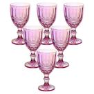 Jogo de Taças de Vidro Rosa Furta-Cor Lace 330ml 6 peças - Haus Concept Brinox