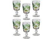 Jogo De Taças Em Vidro Lyor Tropical Palm Handing 310ml 6 Peças Cor Verde