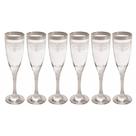 Jogo de Taças Flute Cristal Prata Filetada Borda Guirlandas Jogo de Taças Flute Cristal Prata Filetada Borda Guirlandas