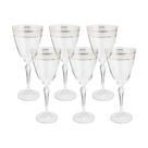 Jogo de Taças para Água Bohemia Brocade Decorada Cristal Ecológico 350ml 6 peças