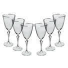 Jogo de taças para água Bohemia Elizabeth em cristal 350ml 6 peças prata rim