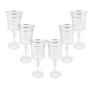 Jogo de taças para água cristal ecológico Bohemia Grace 300ml 6 peças prata rim