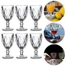 Jogo de Taças para Bebidas de Cristal 320ml 6 Peças Diamond Transparente Vidro Grosso