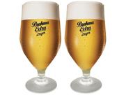 Jogo de Taças para Cerveja Vidro 2 Peças 380ml - Crisal Portugal Ambev Brahma Extra Lager