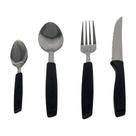 Jogo de Talher 25 Peças Garfo Faca Colheres Conjunto de Talheres Preto Faqueiro Inox