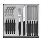 Jogo de talher de mesa Garfo e Faca Swiss Modern preto 12pçs Victorinox