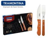 Jogo de Talheres 12 Peças Tramontina Jumbo Churrasco Aço Inox Cabo em Madeira 22399063 Jogo de Talheres 12 Peças Tramontina Jumbo Churrasco Aço Inox Cabo em Madeira 22399063