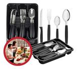 Jogo De Talheres 25 Pçs Aço Inox Com Suporte Berlim Preto Jogo De Talheres 25 Pçs Aço Inox Com Suporte Berlim Preto