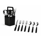 Jogo de Talheres 25 Peças Inox Faqueiro Completo Preto Granito Jogo de Talheres 25 Peças Inox Faqueiro Completo Preto Granito
