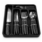 Jogo de Talheres 26 Peças Inox Faqueiro Completo Preto Jogo de Talheres 26 Peças Inox Faqueiro Completo Preto