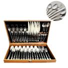 Jogo de Talheres 42pçs Jantar Faqueiro Luxo Aço Inox Conjunto Completo + Maleta de Madeira Fechada Jogo de Talheres 42pçs Jantar Faqueiro Luxo Aço Inox Conjunto Completo + Maleta de Madeira Fechada