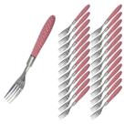 Jogo de Talheres Blumenau com 24 Garfo Inox Rosa Decorado